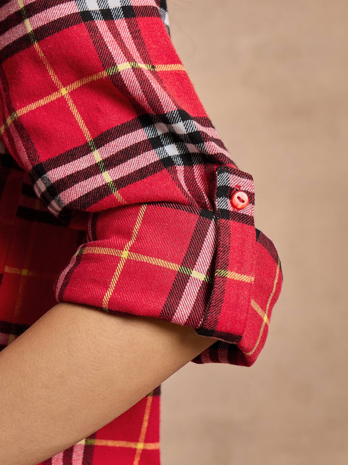 Red Check Oversized Shirt