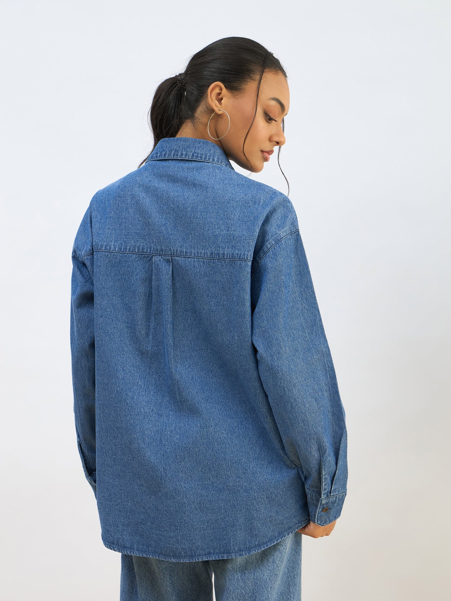 Blue Blast Denim Oversized Shirt