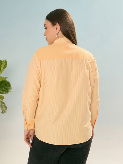 Yellow Stripes Poplin Regular Shirt