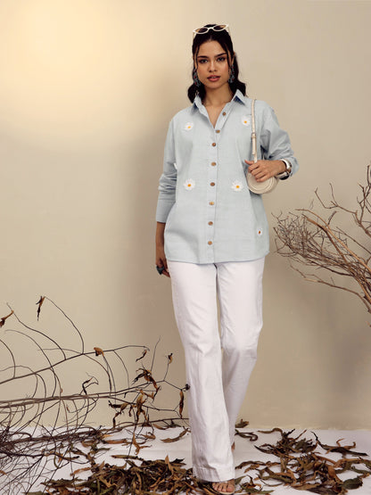 Grey Striped Regular Shirt