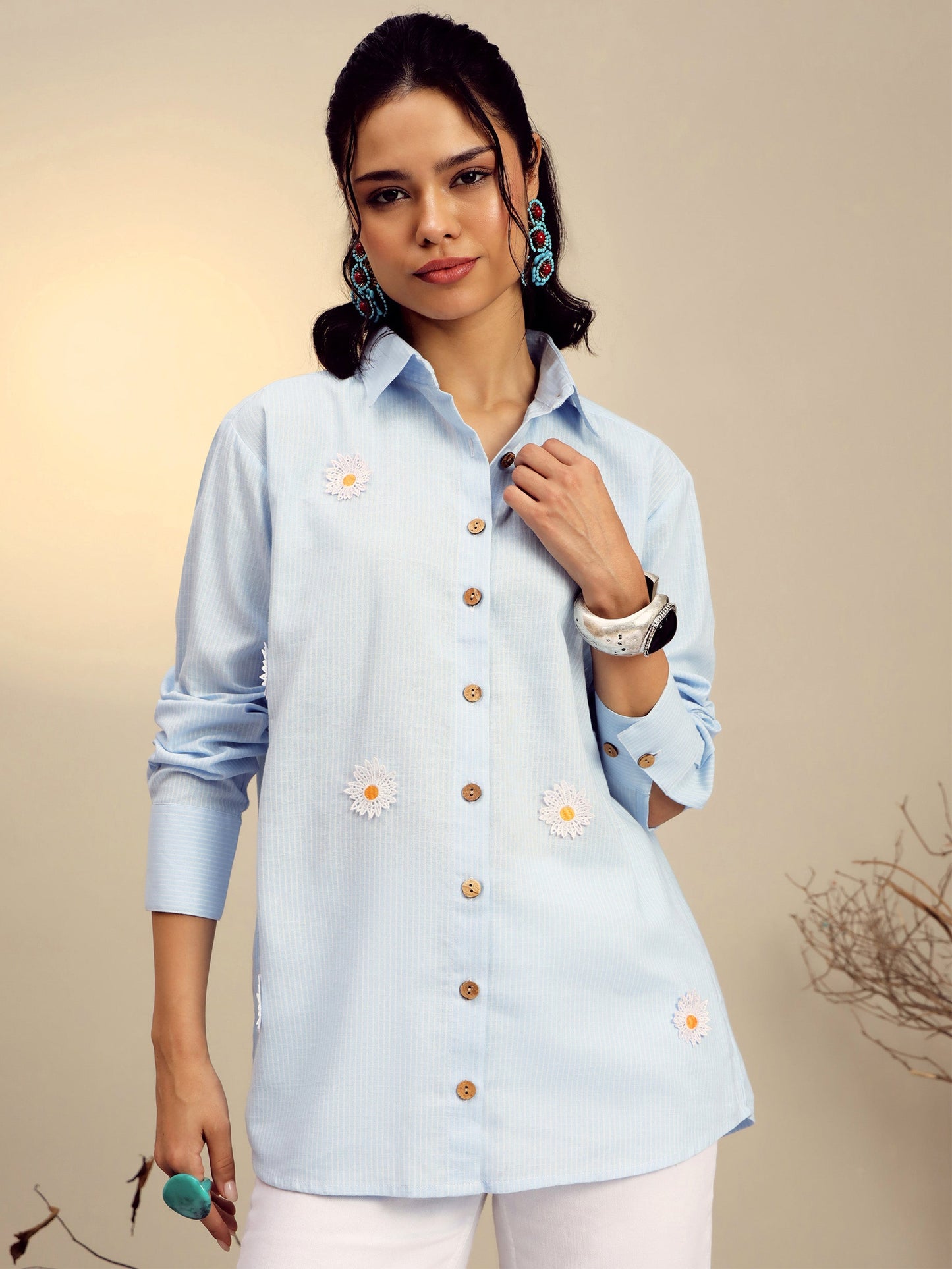 Blue Striped Regular Shirt