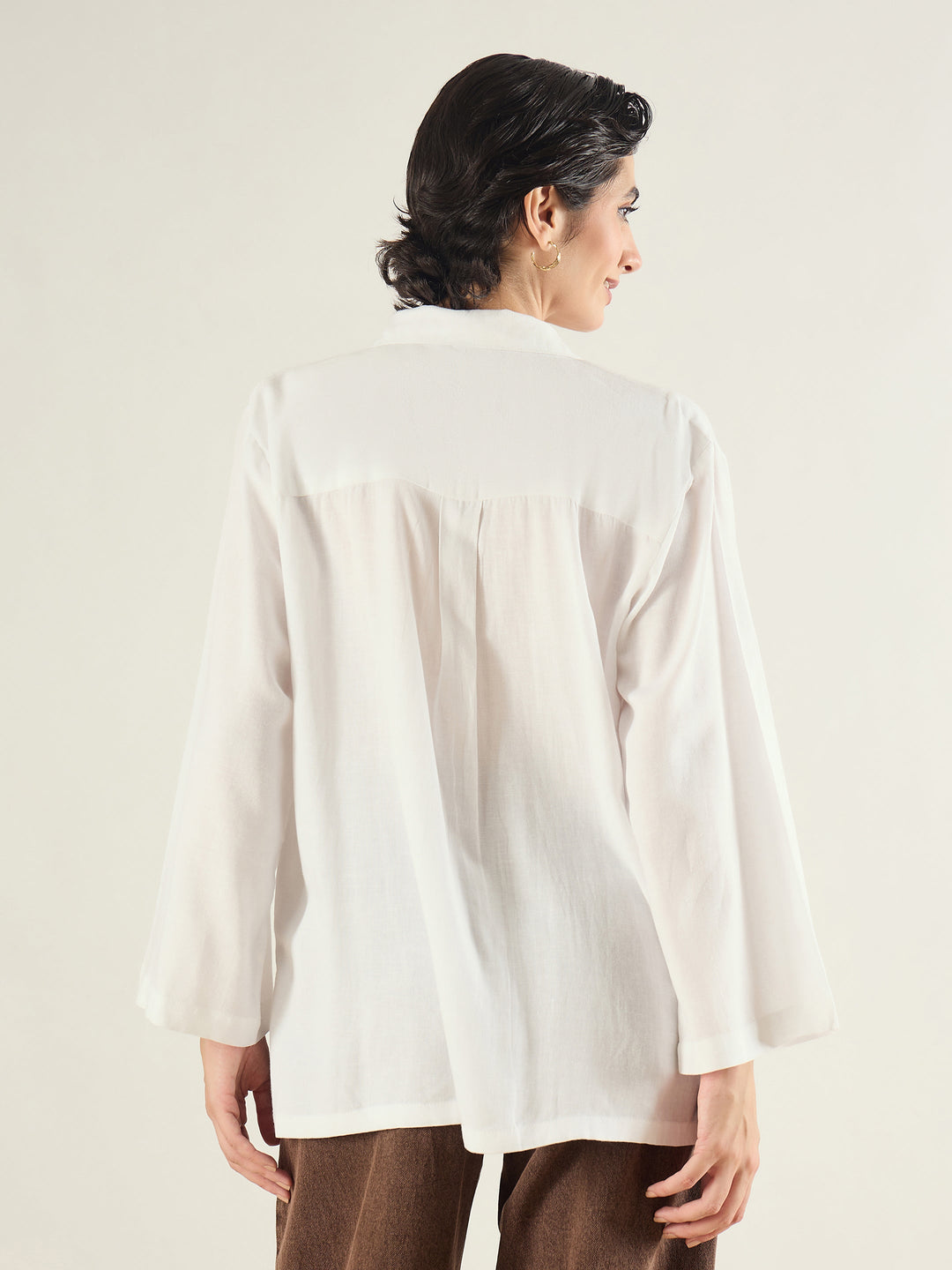 Women White Linen Oversize Shirt
