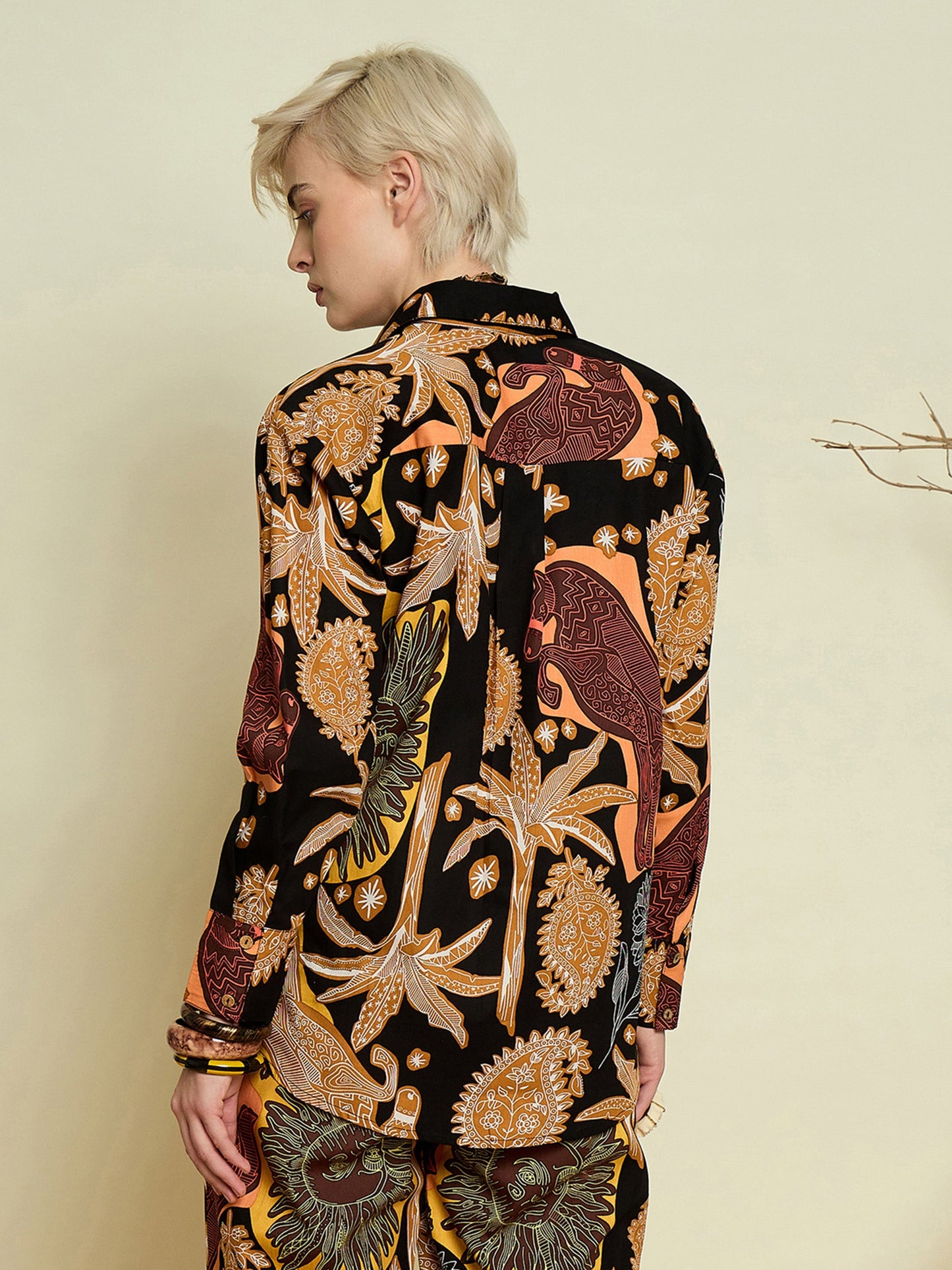 Women Black Boho Printed Regular Shirt