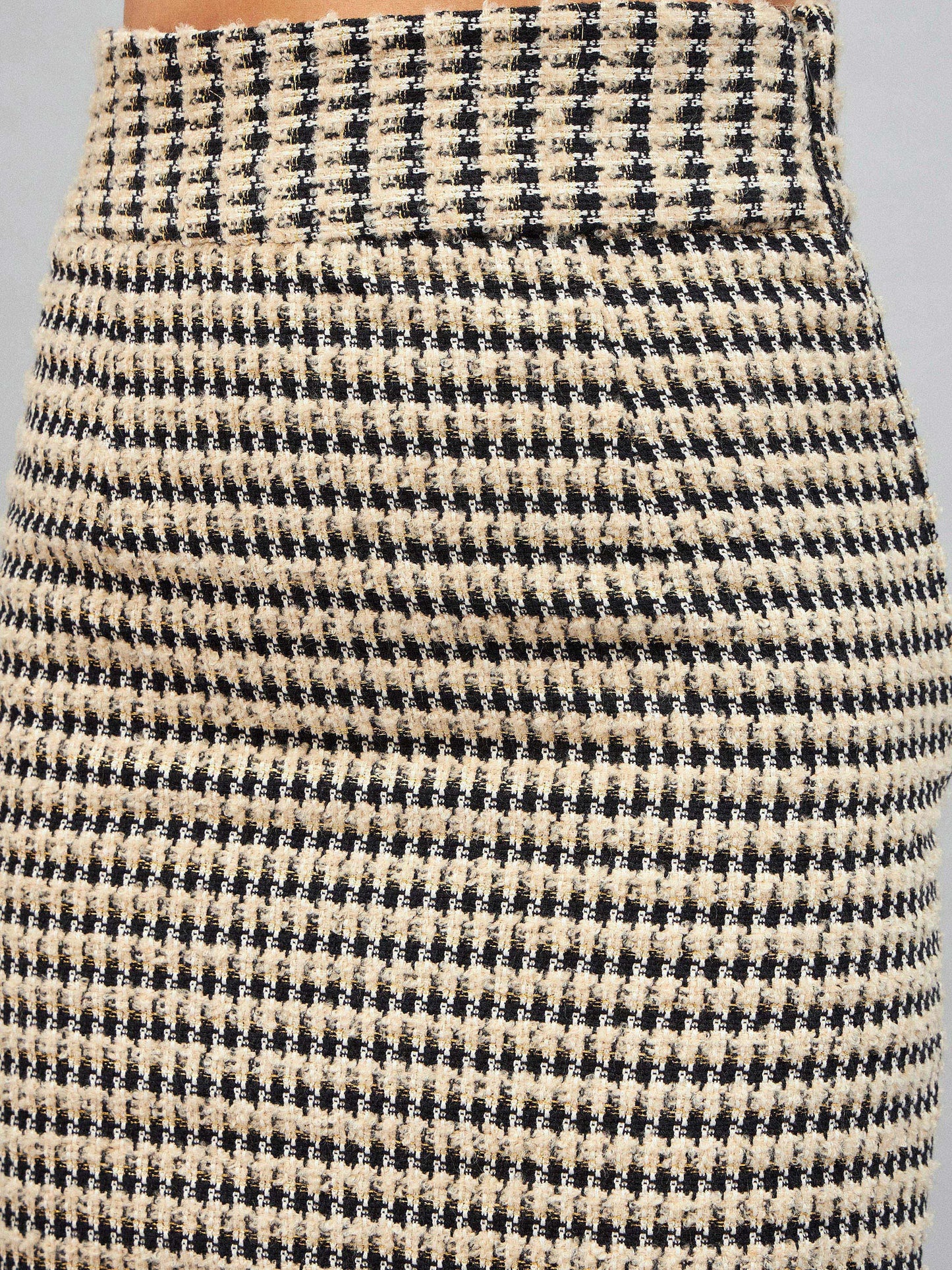 Off-White Check Jacquard Tweed Pencil Skirt