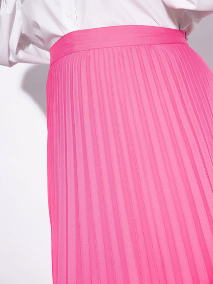 Pink Accordion Pleated Skirt