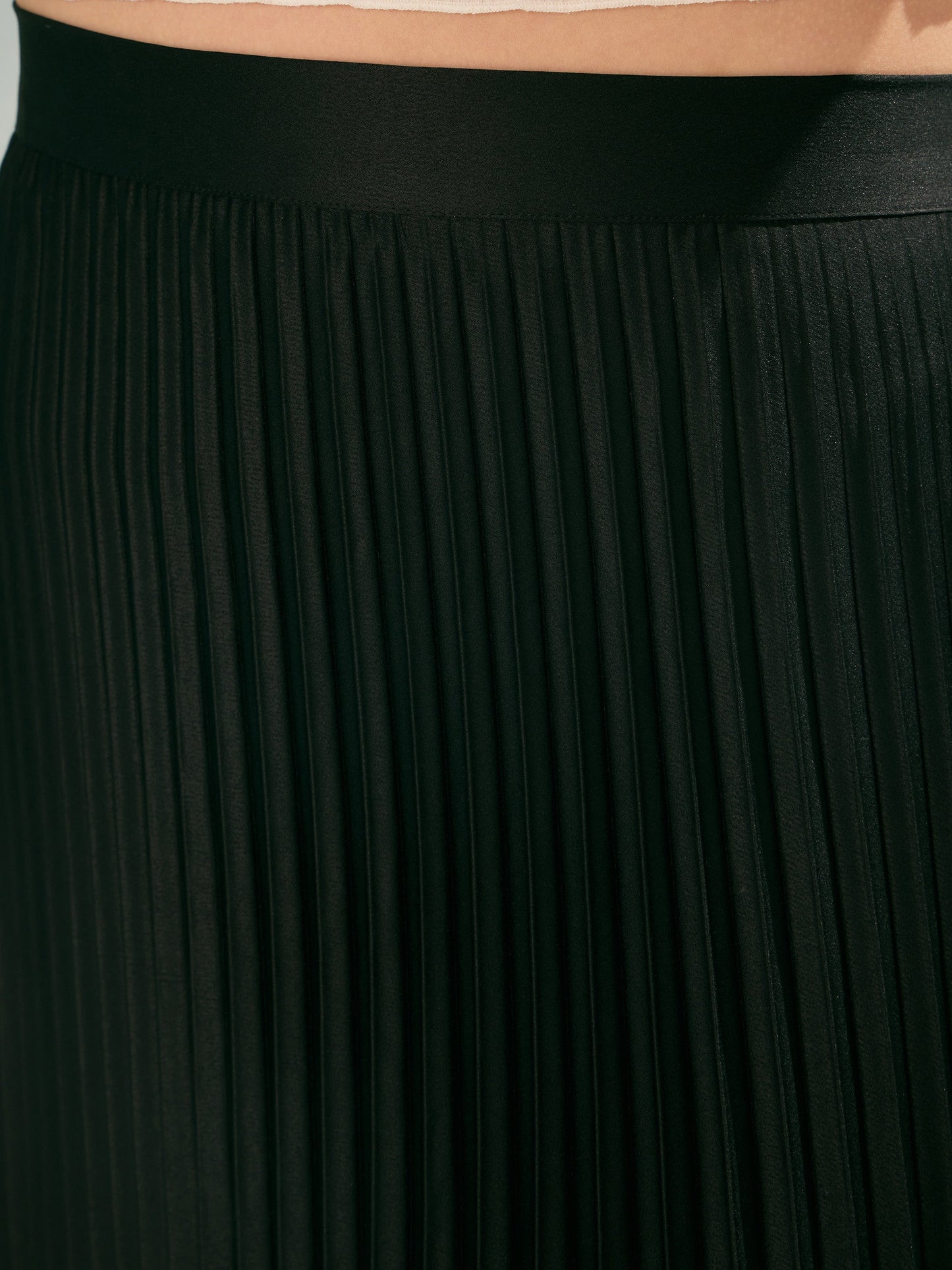 Black Accordion Pleated Skirt