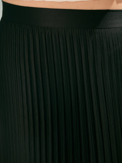 Black Accordion Pleated Skirt