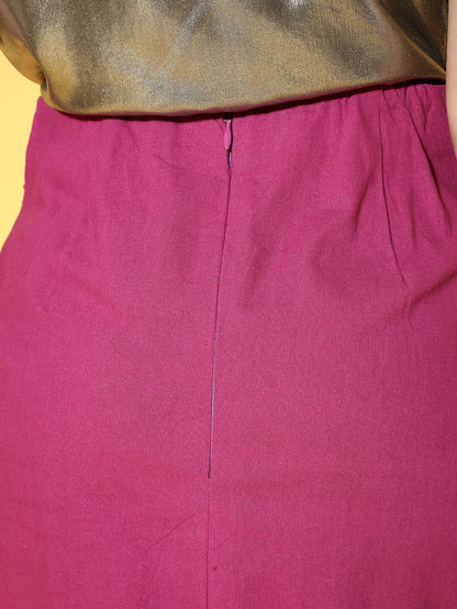 Fuchsia Front Twisted Knot Skirt