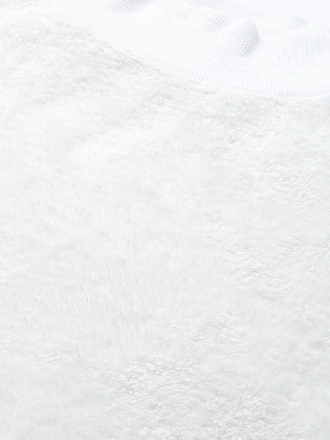 White Balloon Sleeve Faux Fur Sweatshirt