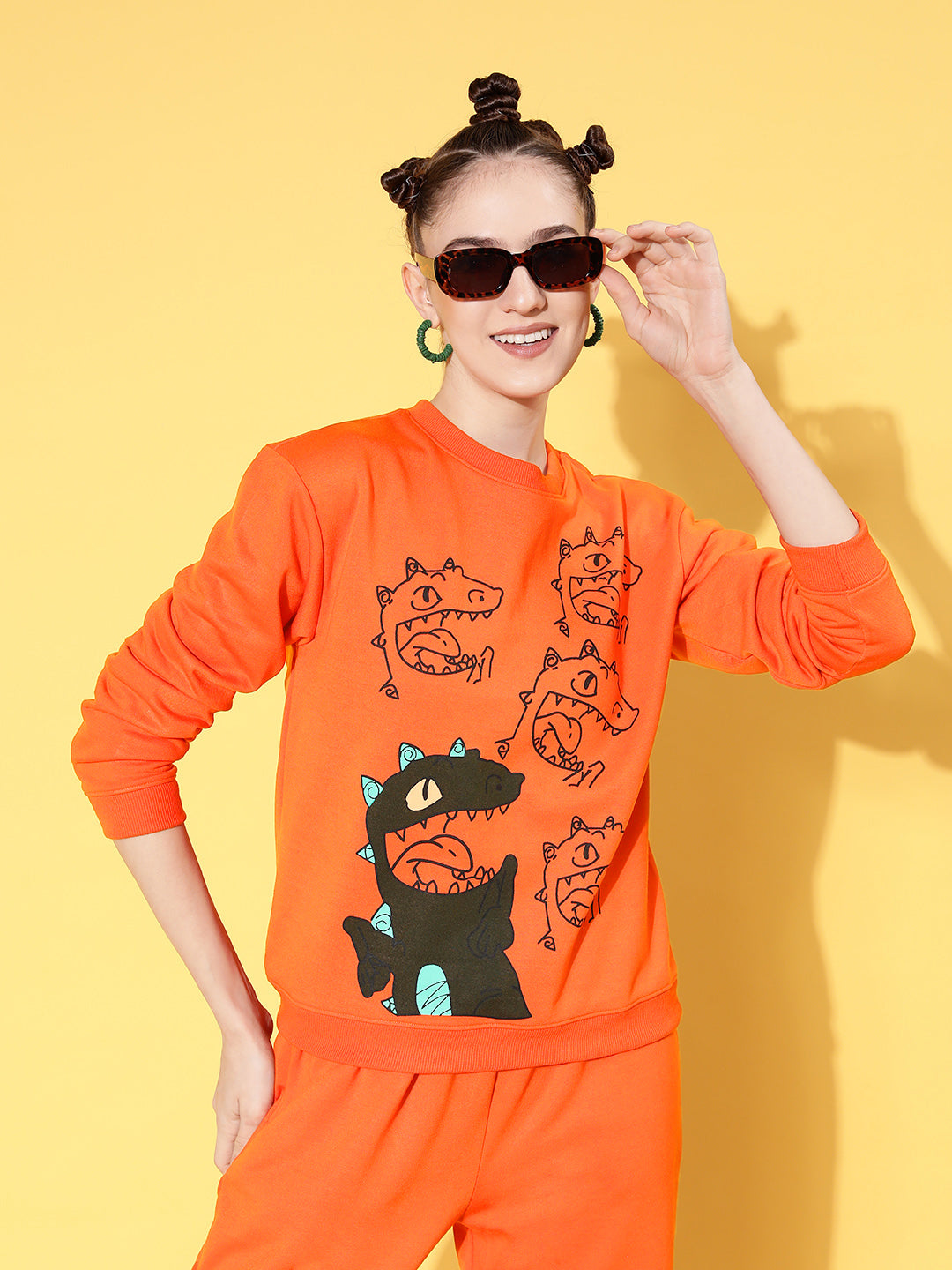 Orange Fleece Dragon Sweatshirt