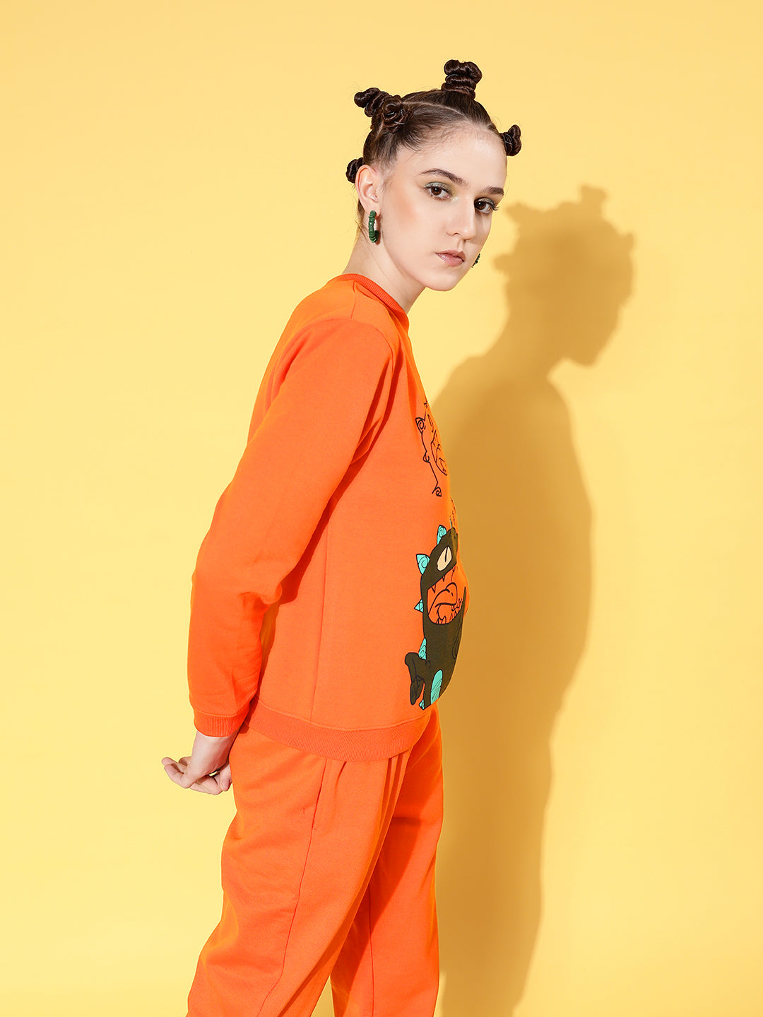 Orange Fleece Dragon Sweatshirt