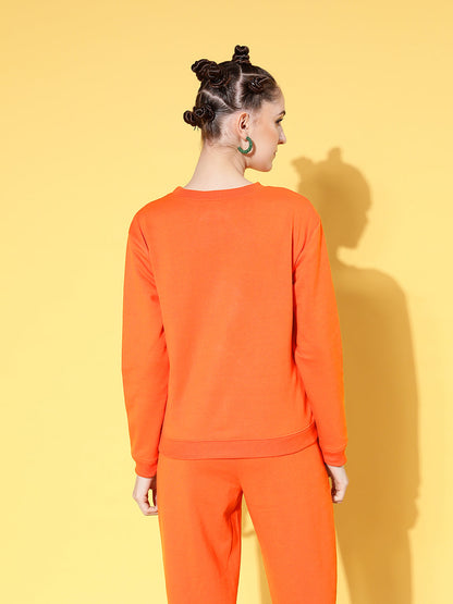 Orange Fleece Dragon Sweatshirt