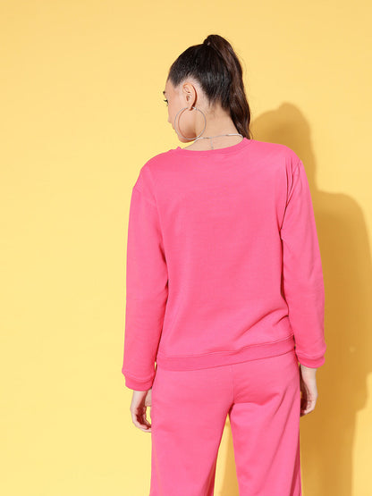 Pink Fleece Line Art Sweatshirt