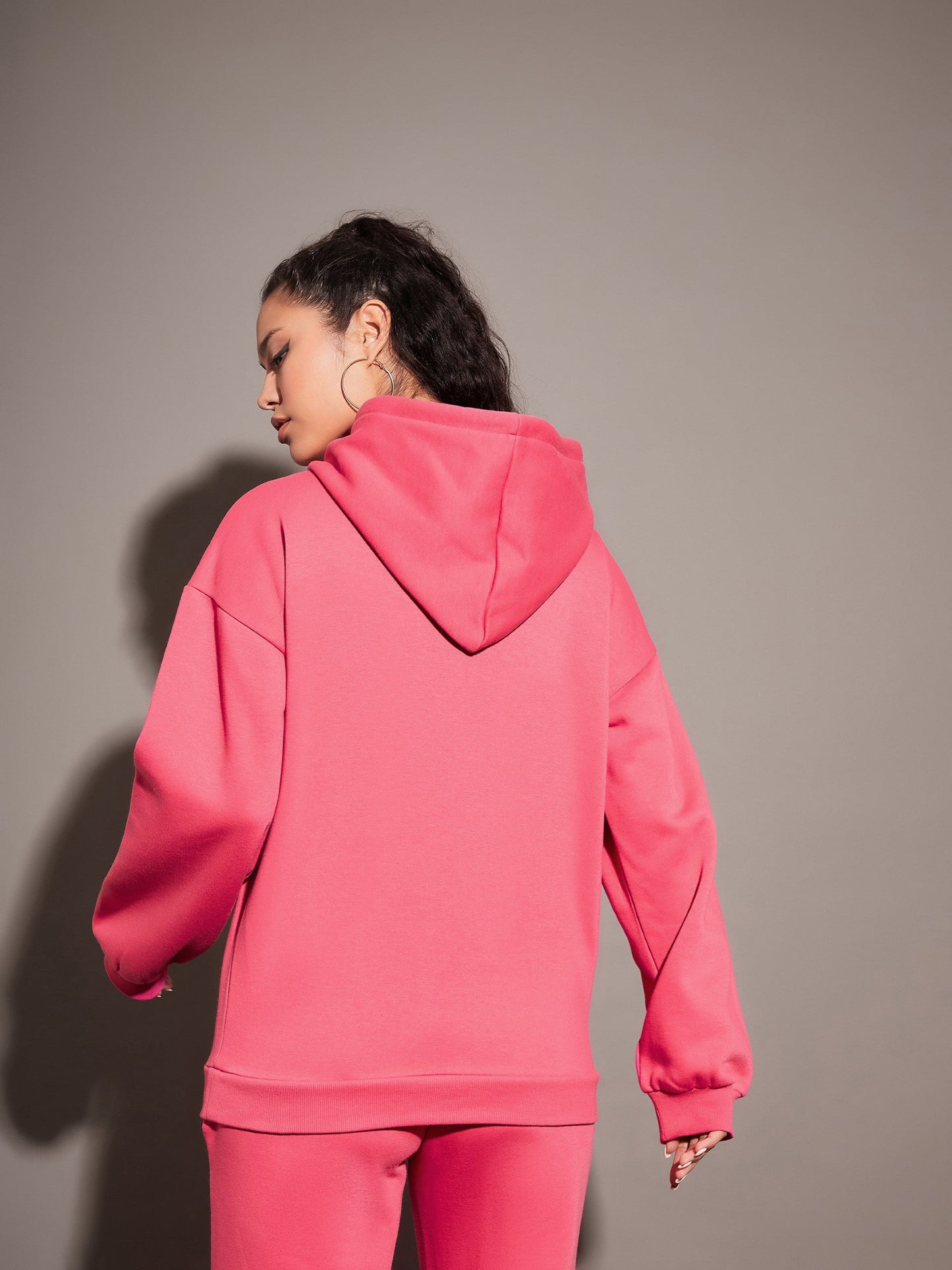 Pink Fleece Oversized Hoodie