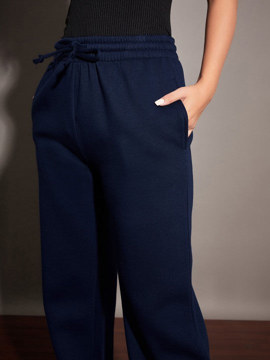 Women Navy Fleece Sweatshirt With Track Pants