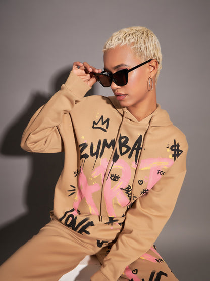 Beige ART Printed Hoodie