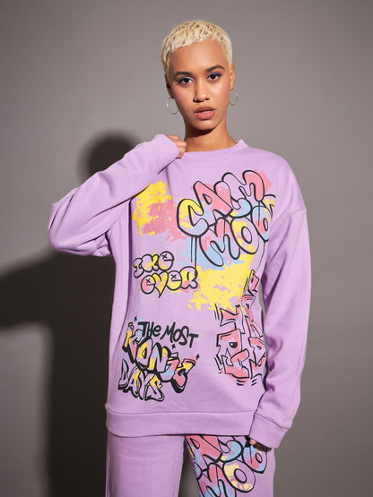 Lavender CALM MOOD Oversized Sweatshirt