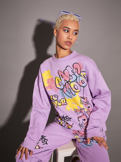 Lavender CALM MOOD Oversized Sweatshirt