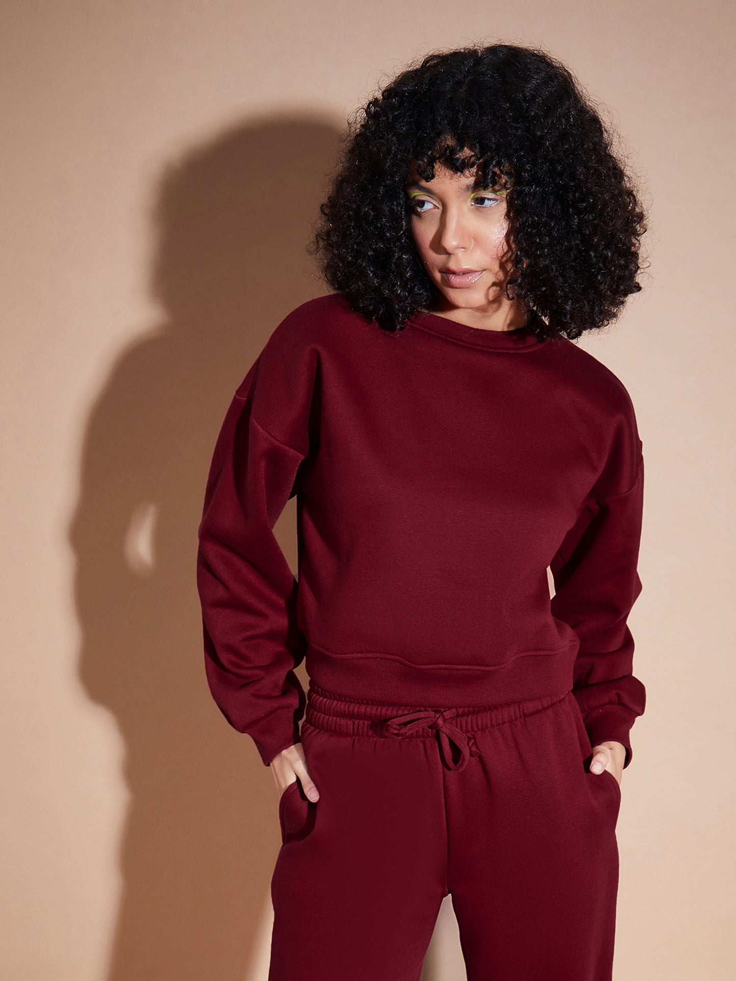 Maroon Premium Fleece Oversized Sweatshirt