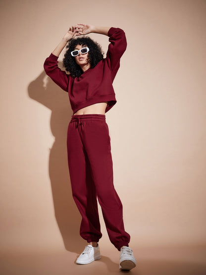 Maroon Premium Fleece Oversized Sweatshirt