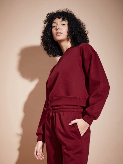 Maroon Premium Fleece Oversized Sweatshirt
