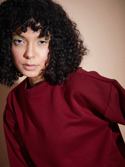 Maroon Premium Fleece Oversized Sweatshirt