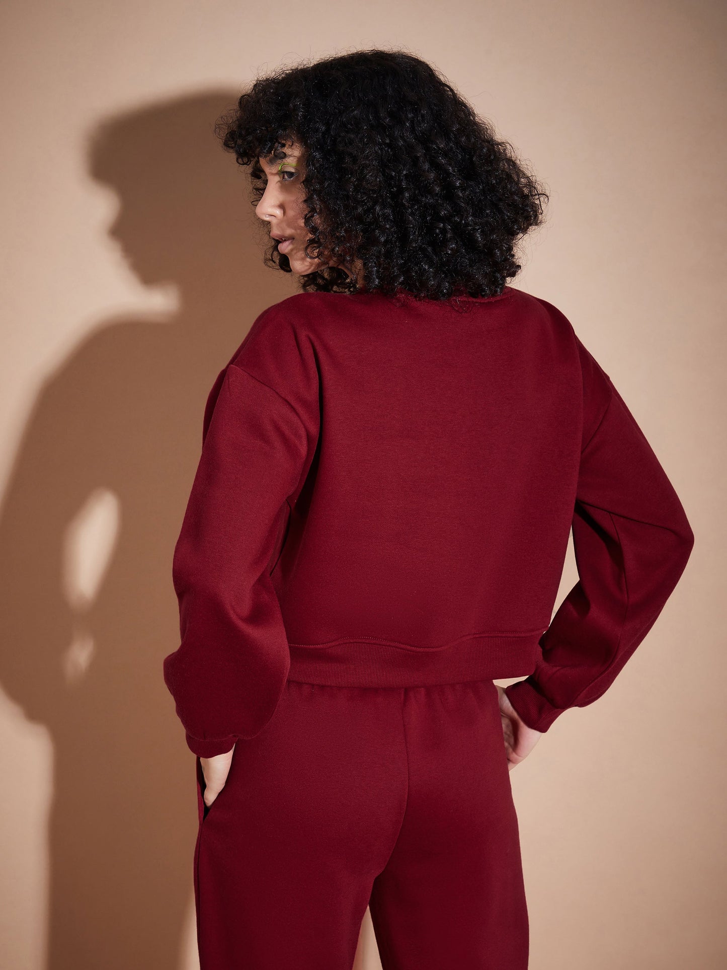 Maroon Premium Fleece Oversized Sweatshirt