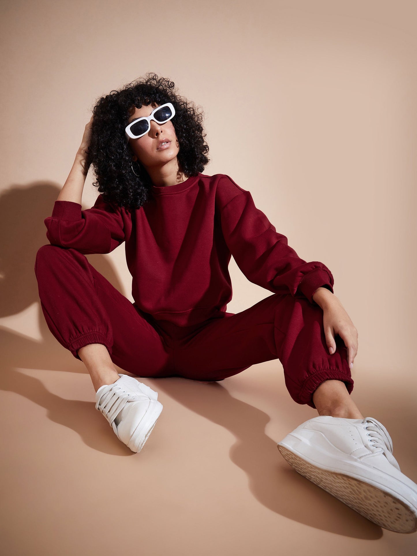 Maroon Premium Fleece Oversized Sweatshirt