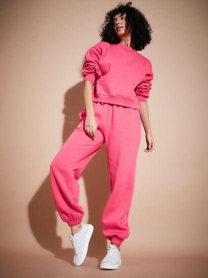 Pink Premium Fleece Oversized Sweatshirt