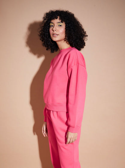Pink Premium Fleece Oversized Sweatshirt