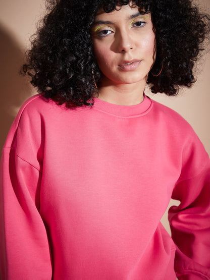Pink Premium Fleece Oversized Sweatshirt