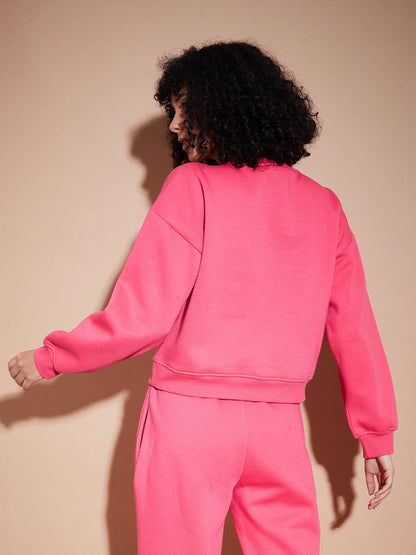 Pink Premium Fleece Oversized Sweatshirt