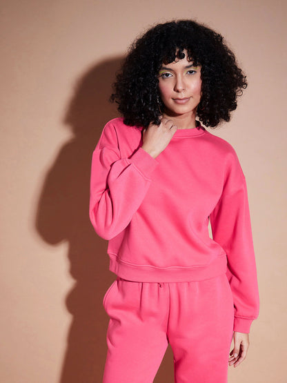Pink Premium Fleece Oversized Sweatshirt