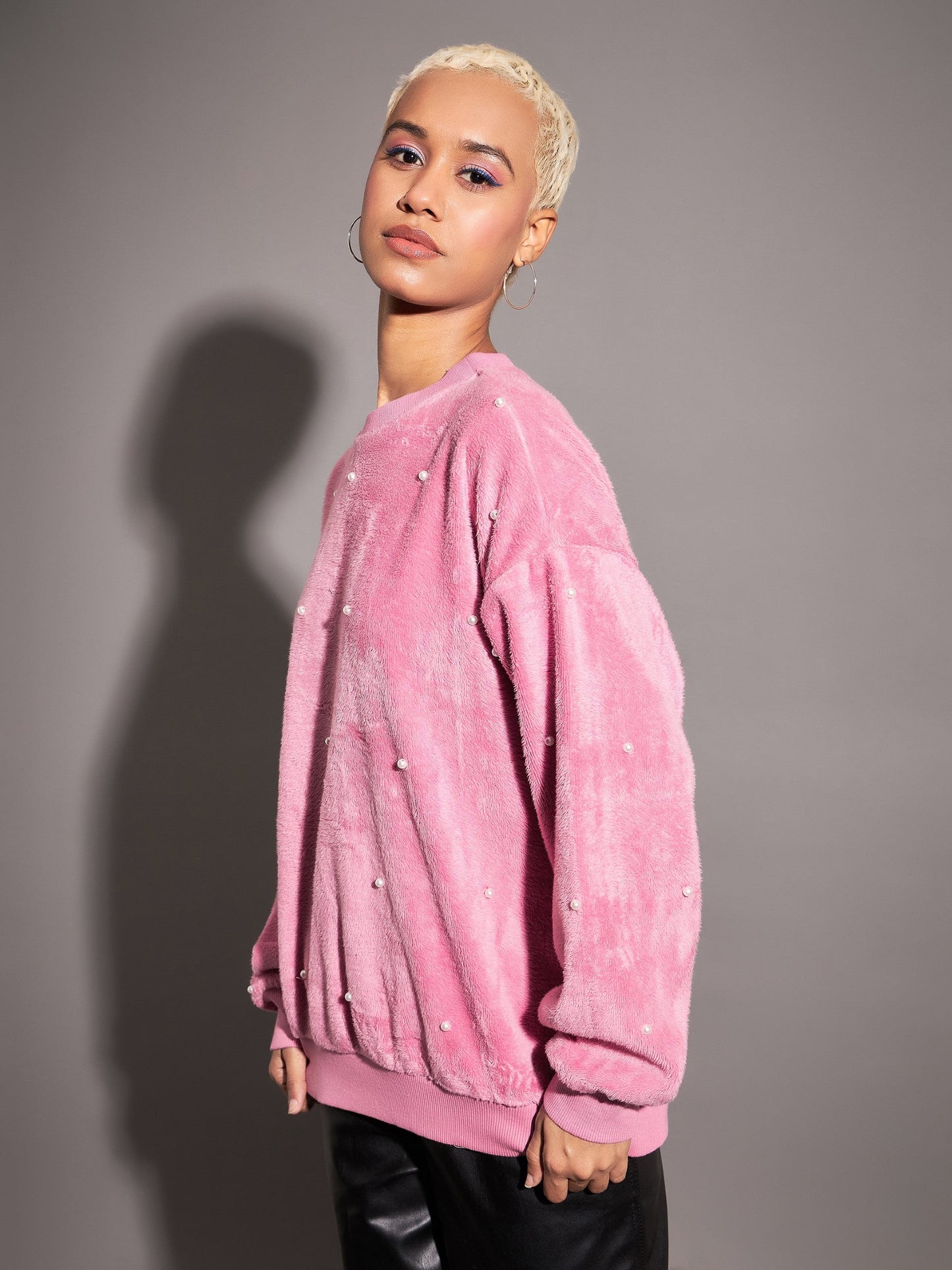 Pink Fur Pearl Sweatshirt