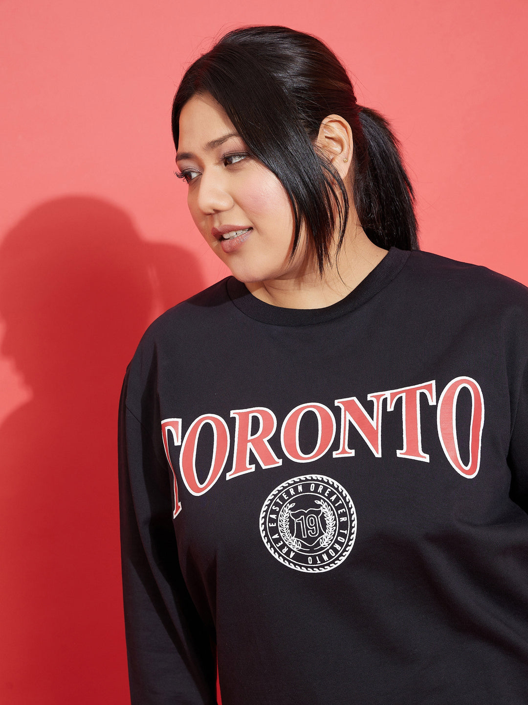 Black TORONTO Fleece Sweatshirt With Track Pants-SASSAFRAS Curve