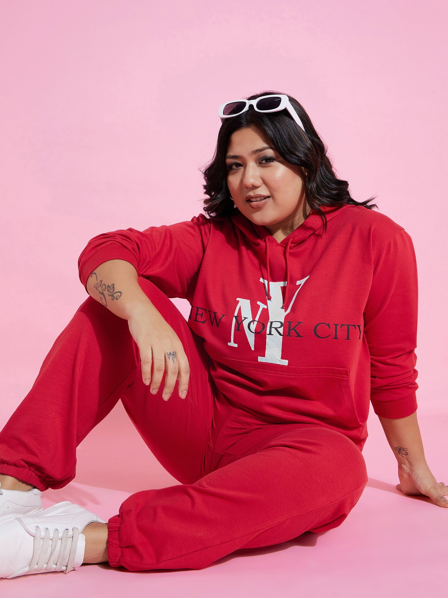 Red NEW YOKE Fleece Hoodie