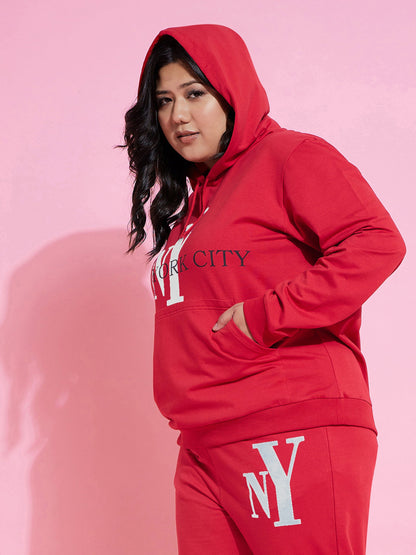 Red NEW YOKE Fleece Hoodie