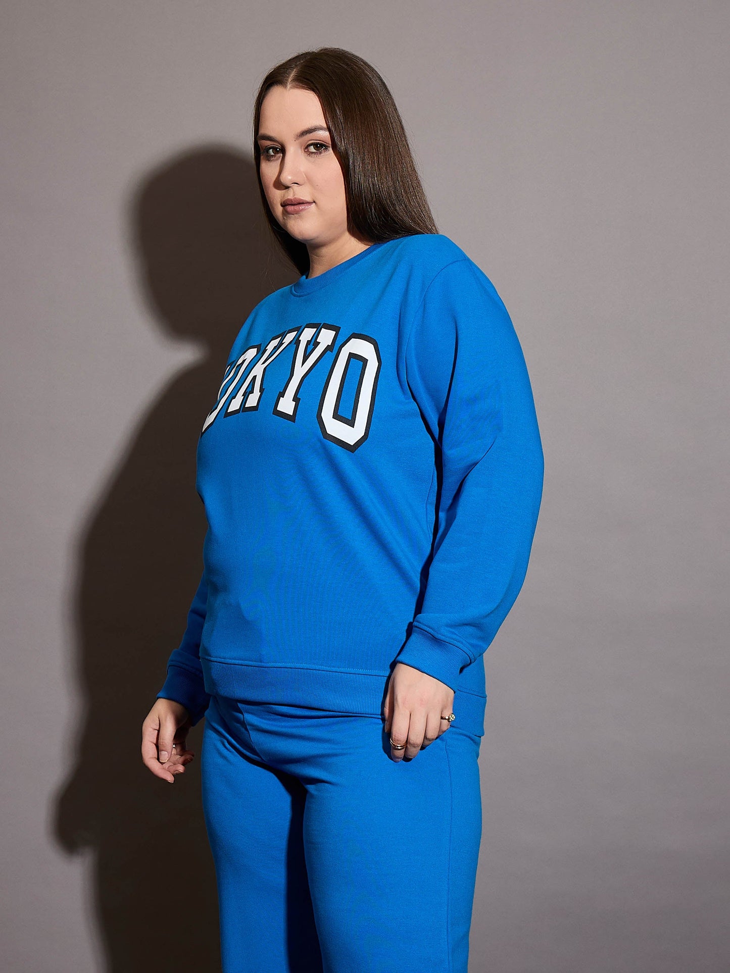 Royal Blue Terry TOKYO Printed Sweatshirt
