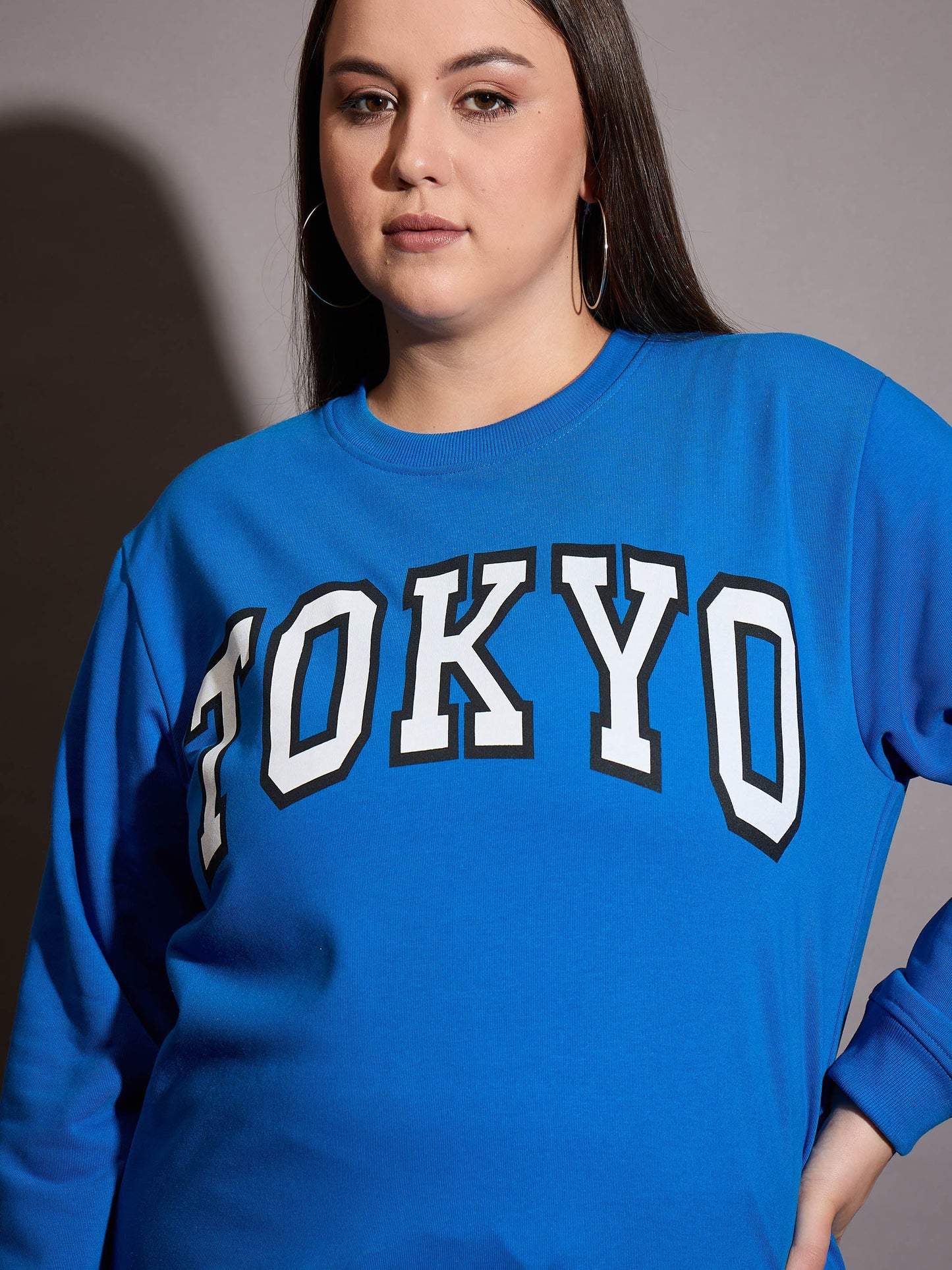 Royal Blue Terry TOKYO Printed Sweatshirt