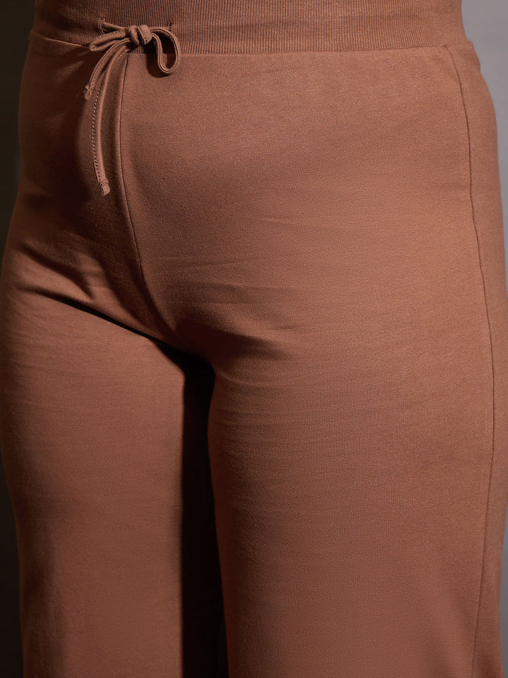 Brown Terry TOKYO Printed Sweatshirt with Track Pants-SASSAFRAS Curve