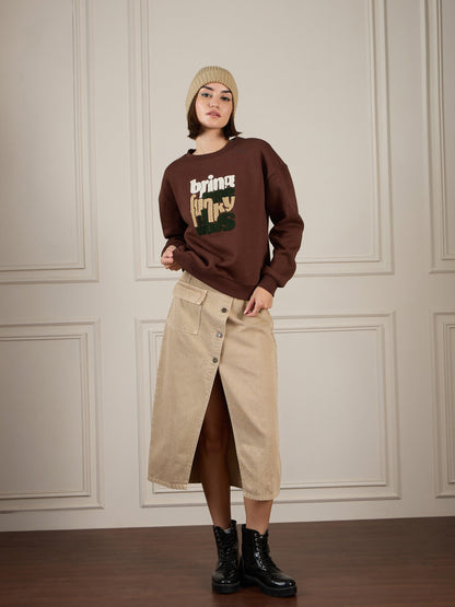 Dark Brown Premium Fleece Sweatshirt