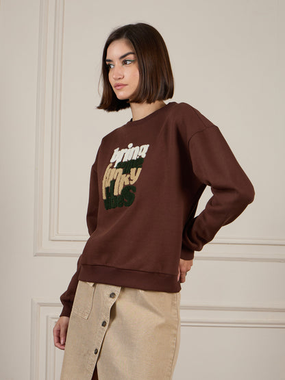 Dark Brown Premium Fleece Sweatshirt