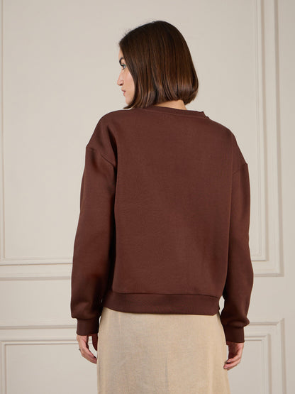 Dark Brown Premium Fleece Sweatshirt