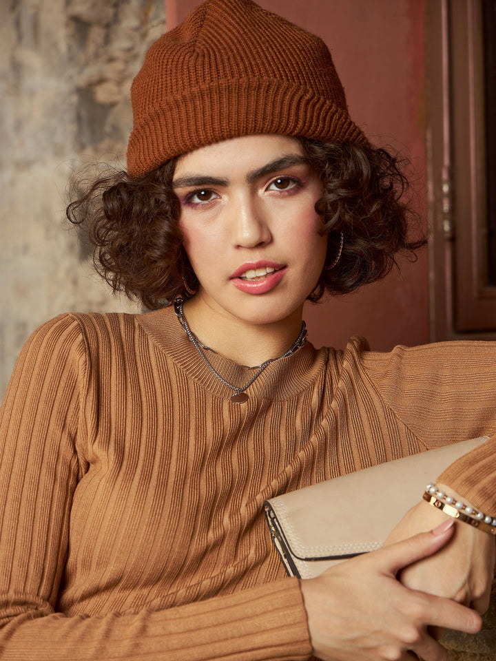Beige Rib Sweater