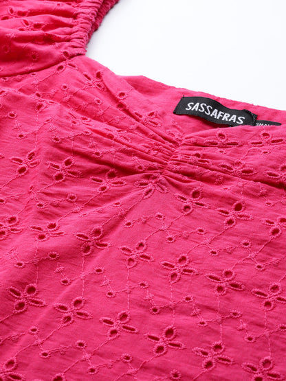 Fuchsia Puff Sleeve Top