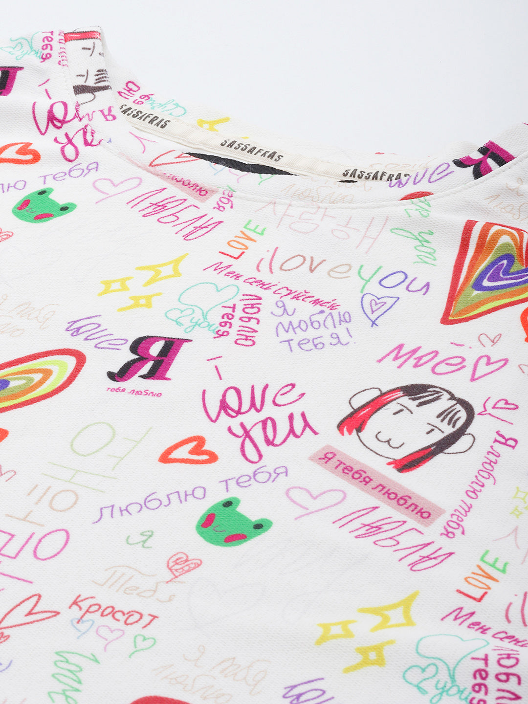 Women White Text Print Boxy Crop Top