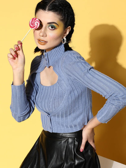 Dull Blue Camisole & Shrug Twin Set