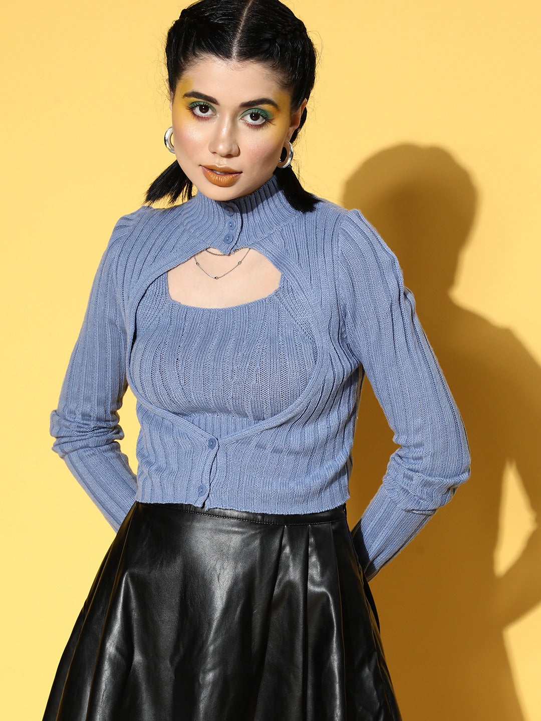 Dull Blue Camisole & Shrug Twin Set
