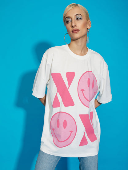 White XOXO Oversized T-Shirt