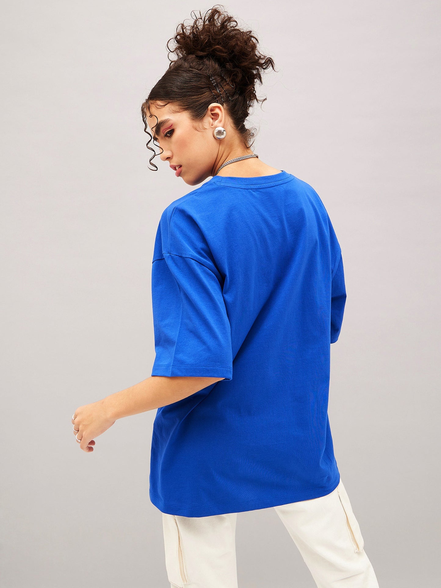 Royal Blue Raised On Oversized T-shirt